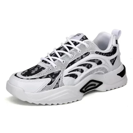 Men's and women's casual sports shoes spring and summer flat non-slip breathable loafers flying mesh running fitness men's shoes