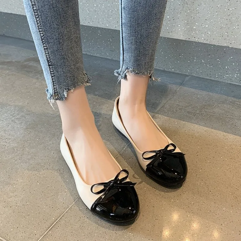 Women's Flat Shoes Bowknot Loafers Leather Comfortable Casual Shoes Elegant Non-slip Ballet Shoes Designer Shallow Single Shoes - Image 3
