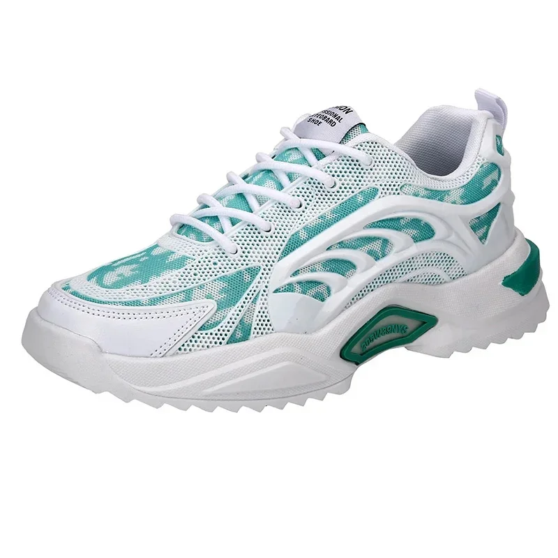 Men's and women's casual sports shoes spring and summer flat non-slip breathable loafers flying mesh running fitness men's shoes - Image 2