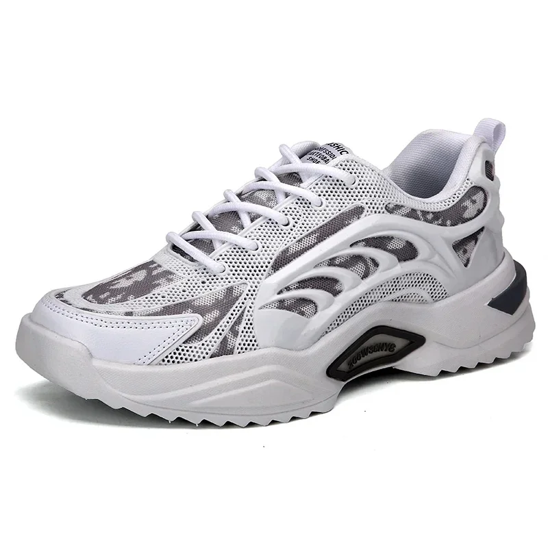 Men's and women's casual sports shoes spring and summer flat non-slip breathable loafers flying mesh running fitness men's shoes - Image 3